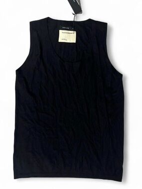 Frenckenberger pure cashmere black sleeveless shirt
